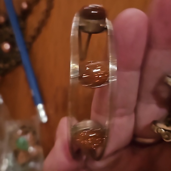 Goldstone earrind and bracelet set - Picture 3 of 6